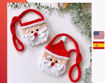 Crochet Santa Claus Bag Pattern: Christmas Amigurumi pattern (PDF)