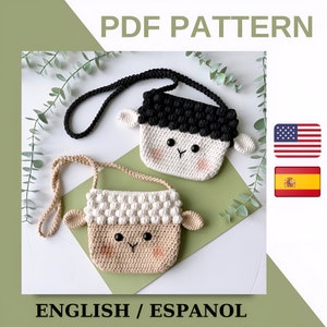 Häkeltasche Muster / Lamm Tasche Muster / Häkelanleitung für Kinder / süsses Amigurumi Muster PDF