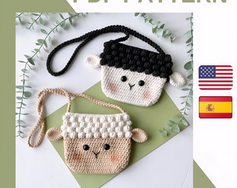 Crochet Lamb Bag Pattern, Kids Amigurumi (PDF Pattern)