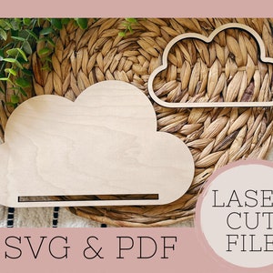 Macrame cloud SVG, cloud glowforge bestand, Lasergesneden bestand, Glowforge klaar, Commercieel gebruik digitale download, Boho cloud macrame, kinderkamer decor