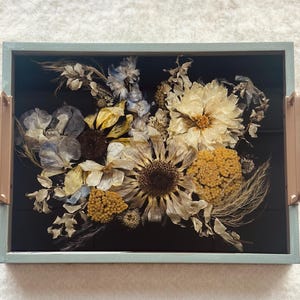 Floral Vanity Tray, Coffee Table Tray, Serving Tray, Floral Preservation, Gifts for Her, Jewelry Display, Display Tray, Flower Preservation