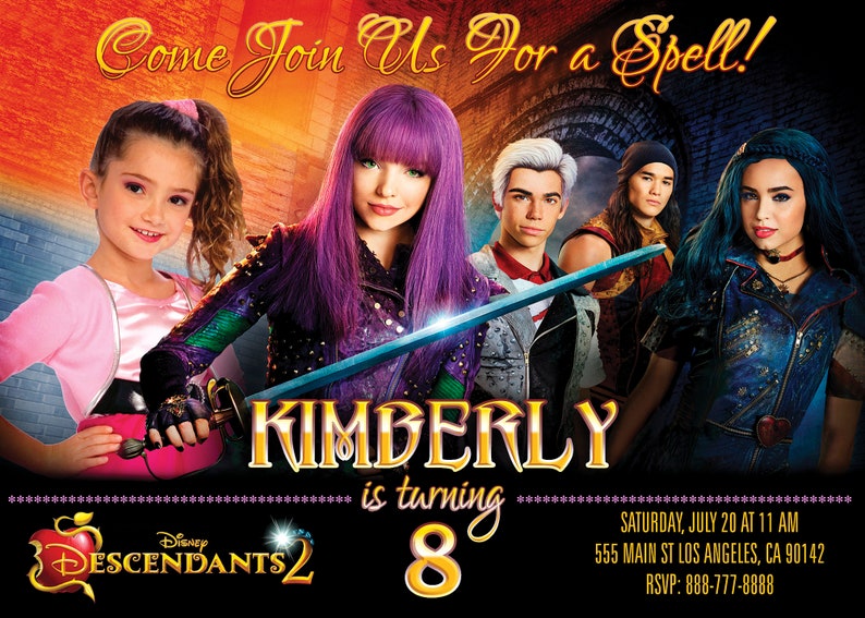 DIGITAL Invitation Descendants Inspired, Descendants Etsy