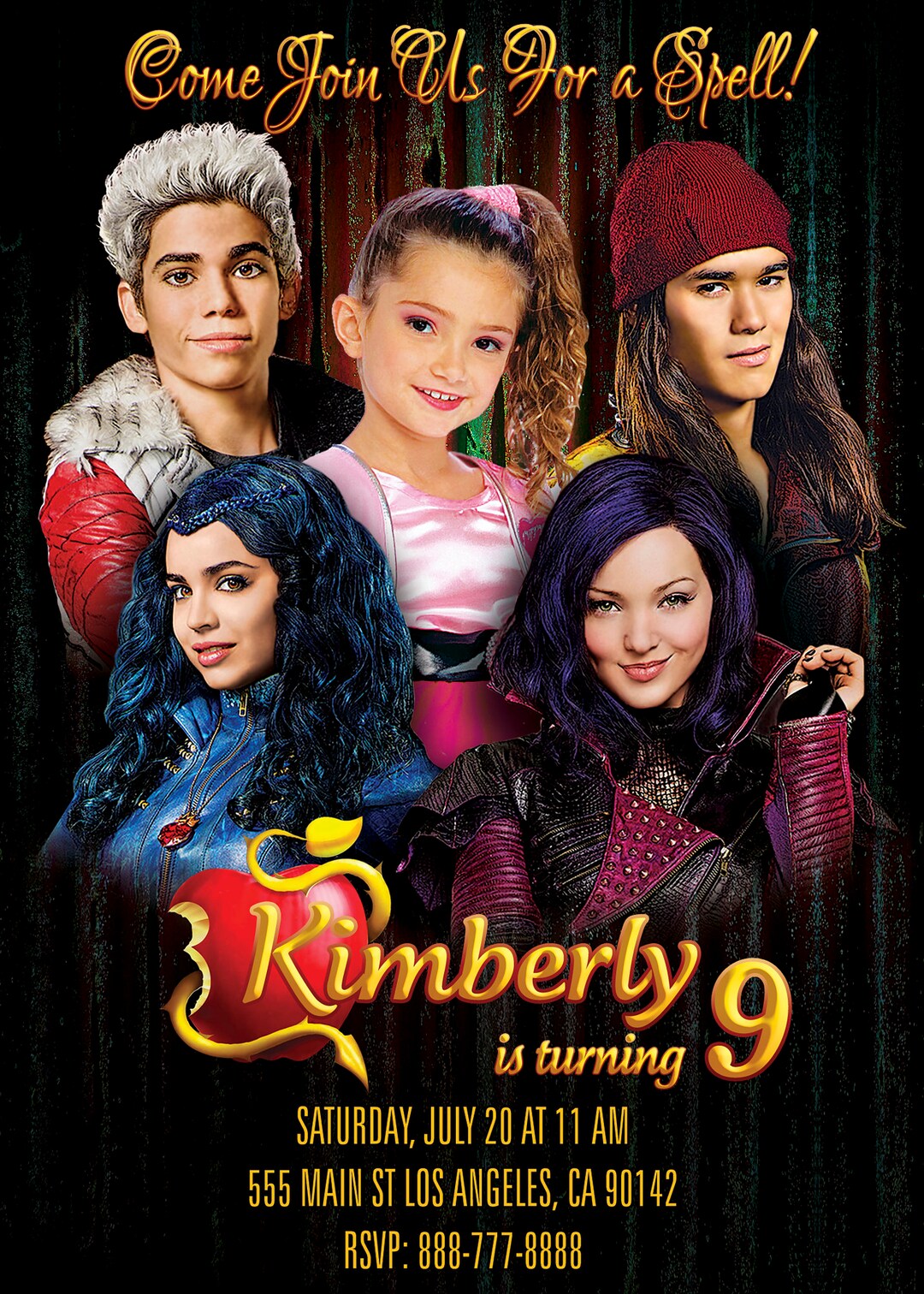 DIGITAL Invitation Descendants Inspired, Descendants Etsy