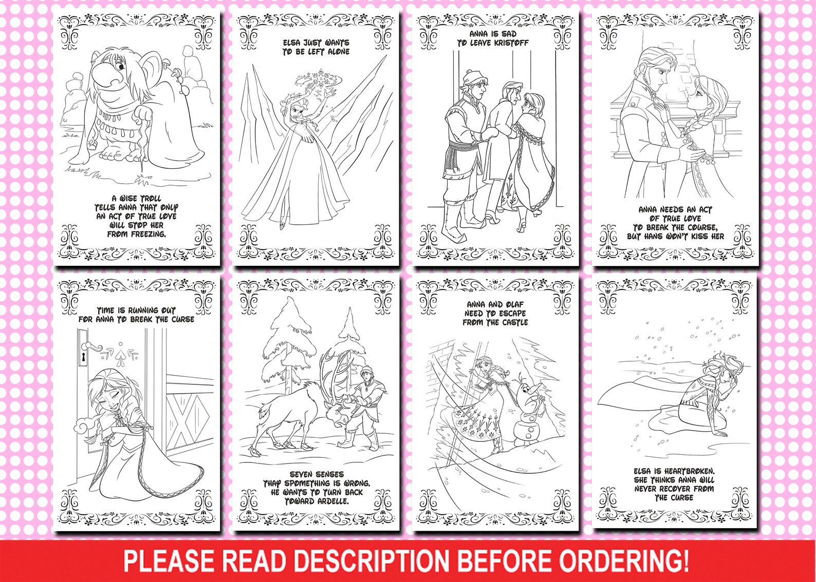 Minibook Frozen, Coloring Pages - Etsy
