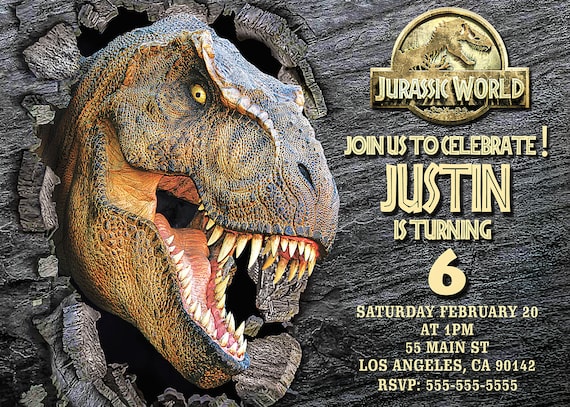 Invitación DIGITAL Jurassic World Inspired Jurassic Park - Etsy México