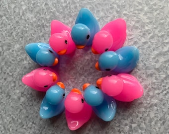 Mini Duck Fridge Magnets | 10 Pieces Multicolor Set | Refrigerator Magnet Set | Cute Small Bird Magnetic Home Decoration