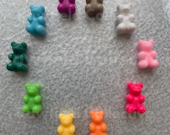Bear Fridge Magnets | 10 Pieces | Colorful Refrigerator Magnet Set | Cute Small Bear Art Magnetic Home Decoration Accessories