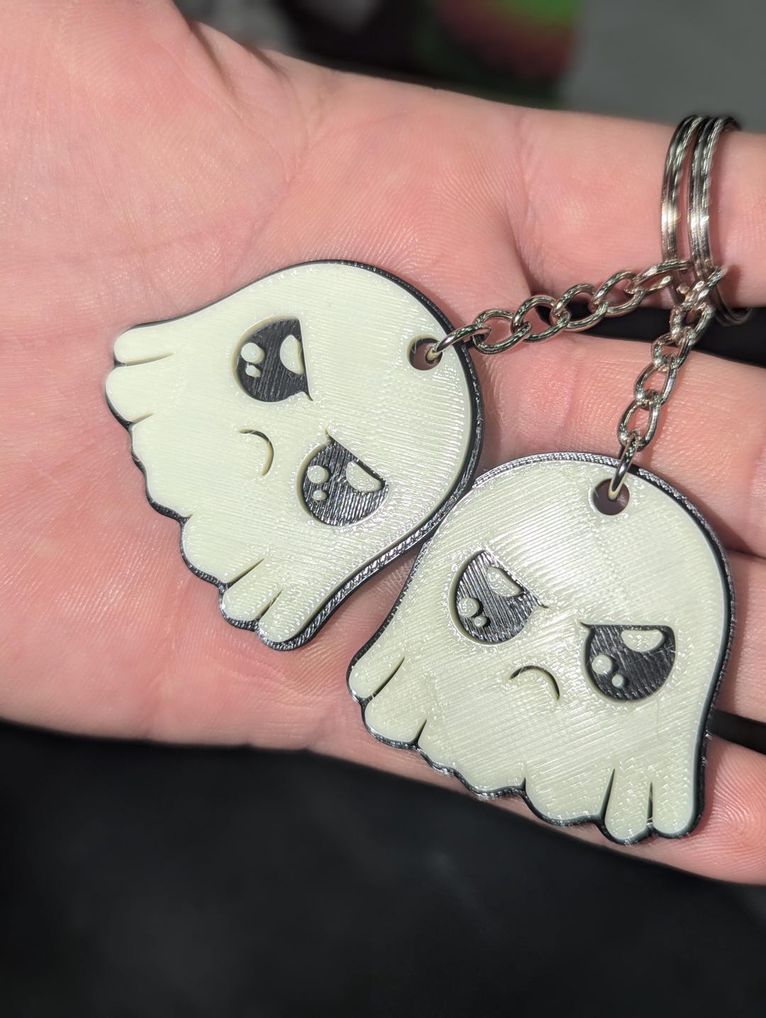 3D Printed Grumpy Ghost Keychain - Etsy