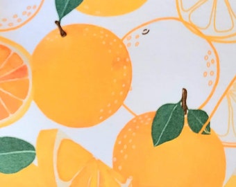 Orange Print Produce Tote Bag, 100% OEKO-TEX Cotton