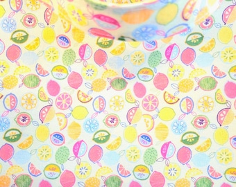 Citrus Print Cotton Tote Bag: Handmade Shopping Bag