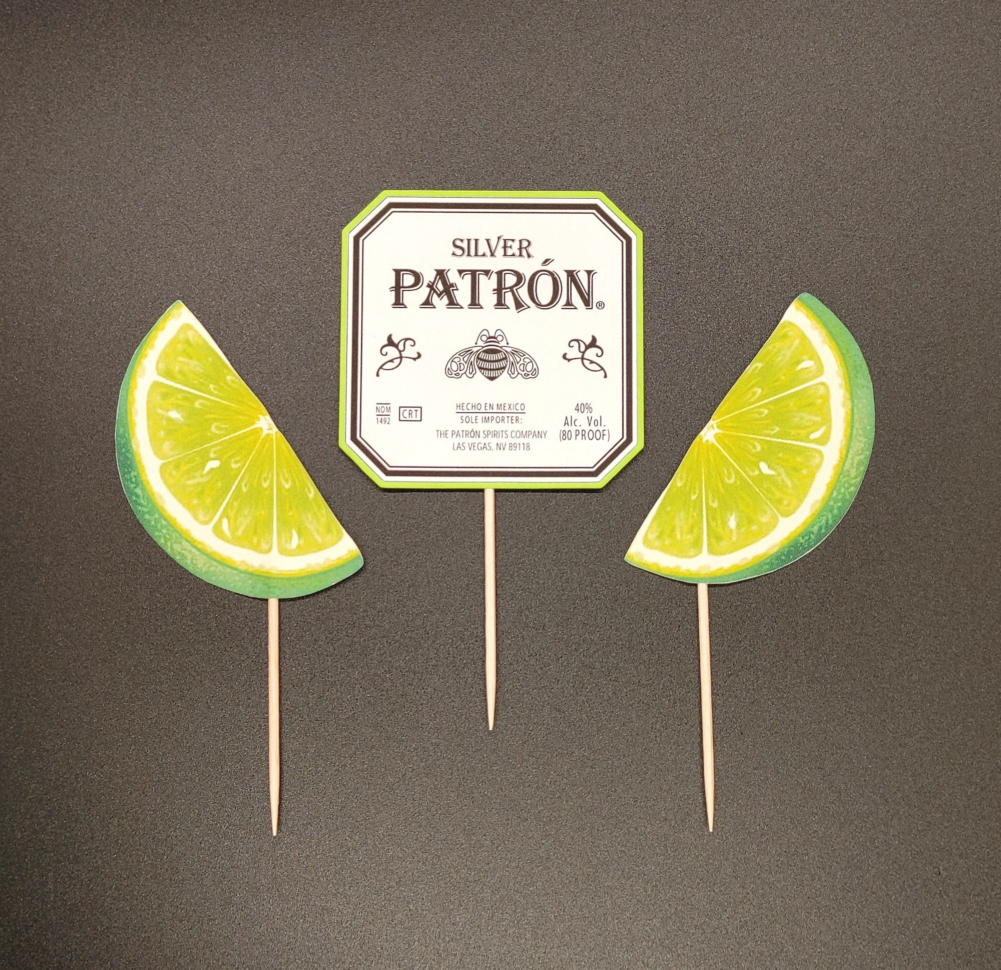 Patron | Tequila & Limes | Cupcake Toppers | Adult Party | 21st Birthday | Tequila Party |