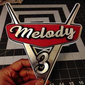 Personalized name and age cake topper