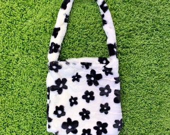 fluffy flower print bag
