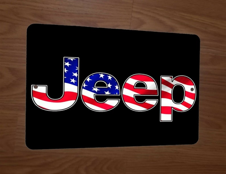Jeep Logo USA American Flag 8x12 Metal Wall Sign - Etsy