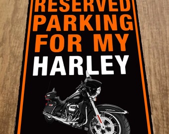 HARLEY DAVIDSON MOTORCYCLE PARKING ONLY TIN SIGN BIKE WEEK METAL POSTER FLAG ART 