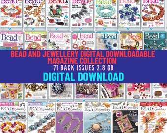 Beadwork Designs, Projects, Tutorials, and Jewelry-Making.  Digital Downloadable Magazine Collection. 71 Assorted Issues 2006-2022. 2.8 Gb