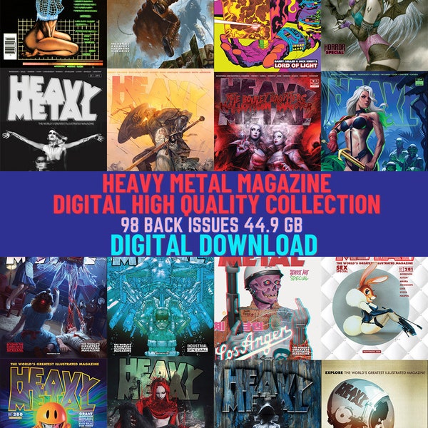 Horror, Fiction, Fantasy, Erotic. Heavy Metal Digital Downloadable Comics Magazine Collection. HD Quality. 98 Issues. 44.9 Gb.