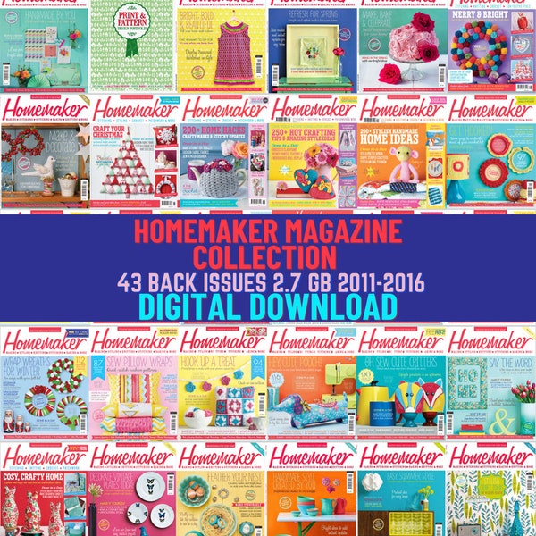 Homemaking Ideas, Knitting, Stitching, Baking, Patchwork, Crochet. Digital Downloadable Magazine Collection. 43 Issues. 2011-2016. 2.7 Gb
