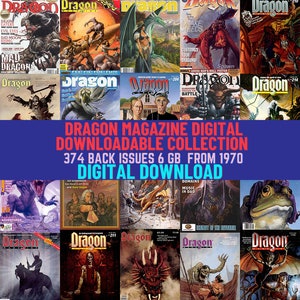 Dragon Magazine Digital Downloadable Collection. Dragons RPG Role Playing Game. 374 Issues from the 1970s