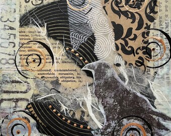 Fly & Flow Mixed Media Collage