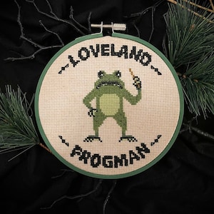 Loveland Frogman Cryptid, Creepy Frog, Spooky Cryptid, Frog Man Cross Stitch Digital Pattern