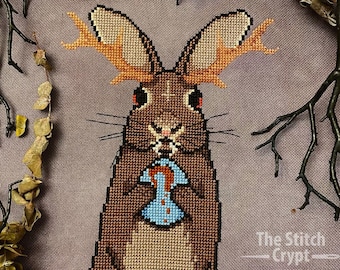 Easter Jackalope Cryptid Cross Stitch Pattern (Digital Download)