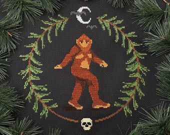 BigFoot Cryptid Sasquatch Cryptid Cross Stitch Digital Pattern