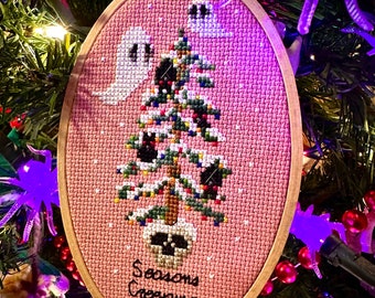 Patrón de punto de cruz de árbol de Navidad espeluznante: Mini SAL de espeluznantes espeluznantes (patrón PDF)