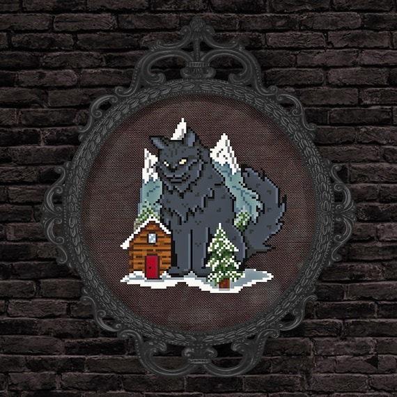 Yule Cat Cross Stitch Pattern: Icelandic Christmas Folklore (PDF)