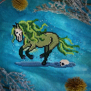 Kelpie Cryptid Cross Stitch, Kelpie Scottish Legend, Kelpie Horse Cross Stitch Digital Pattern