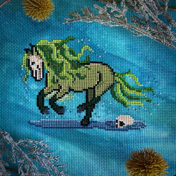 Kelpie Cross Stitch Pattern: Scottish Legend Cryptid Horse (Digital Pattern)