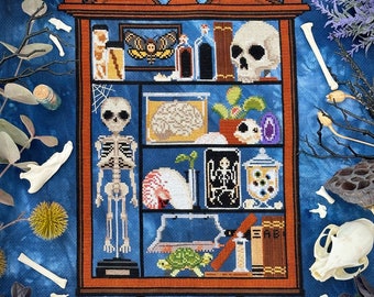 Patrón de punto de cruz Stitch-A-Long del Gabinete de Curiosidades de Morbid Curiosities SAL