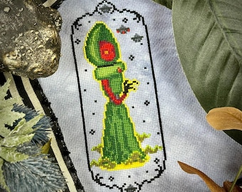 Flatwoods Monster Cross Stitch Pattern: Cryptid Culture Alien (Digital Pattern)