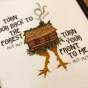 Baba Yaga&#39;s Hut Cross Stitch Pattern, Baba Yaga&#39;s Witch House, The Witcher Baba Yaga, Cross Stitch Digital Pattern