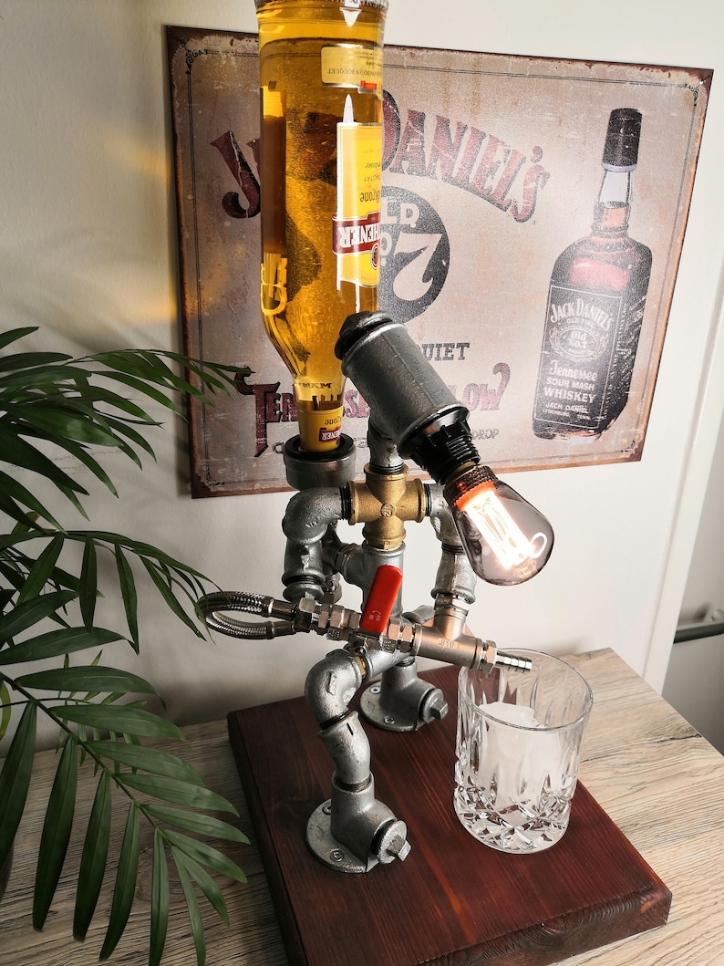 BAR-MAN DIY Bausatz Silber Edition Getränkespender Flaschenhalter Barkeeper Schnapsspender Bild 3
