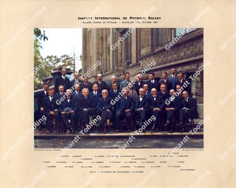 Solvay Conference 1927  Digital Picture File | Color RESTORED | Physicists Converence