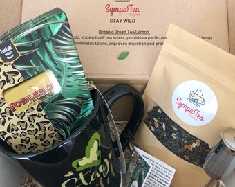 STAY WILD TEA Box, Organic Loose Herbal Tea, Selection Gift Box, 1 Flavours With Infuser, Relaxing and Recharging, Best Gift