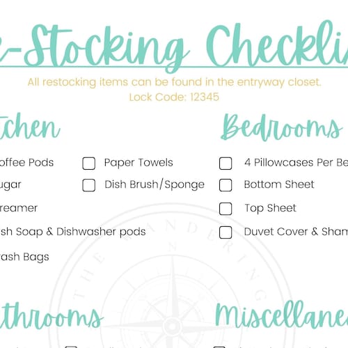 7 Page Airbnb Turnover Cleaning Guide Template Editable Etsy