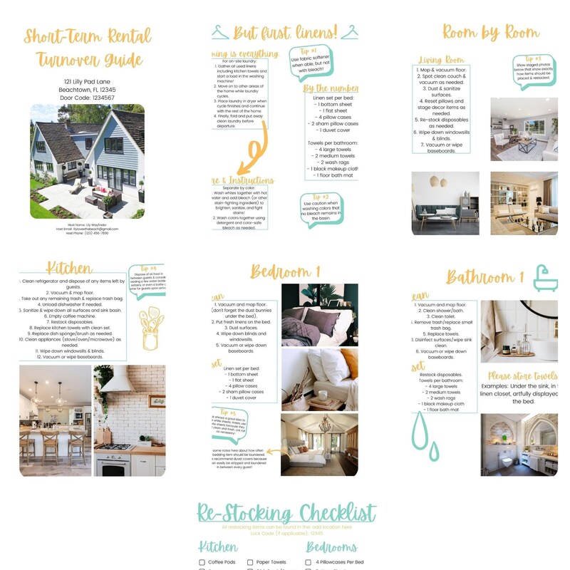 Airbnb Managing Template Etsy