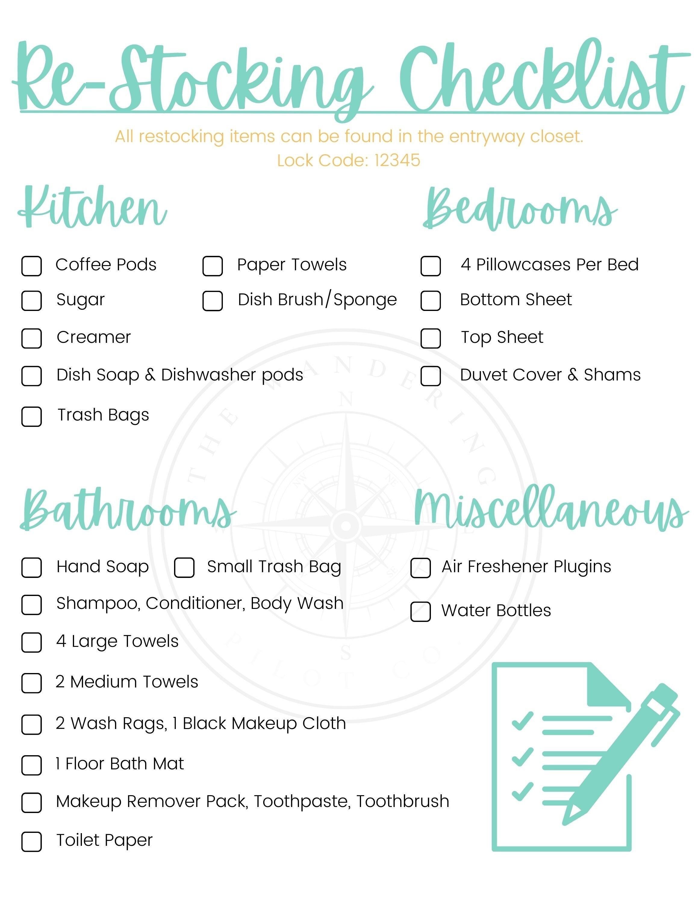 Airbnb Cleaning Checklist Template Free