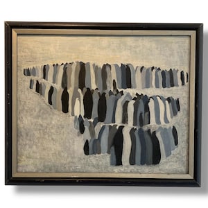 Vintage Abstract Original Oil Painting On  Canvas