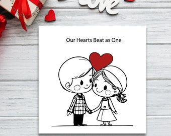 Bonita tarjeta de San Valentín: Corazones latiendo como regalo de aniversario (descarga digital)
