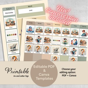 Autism Visual Schedule | Editable Daily & Weekly Time Table (PDF and Canva template)
