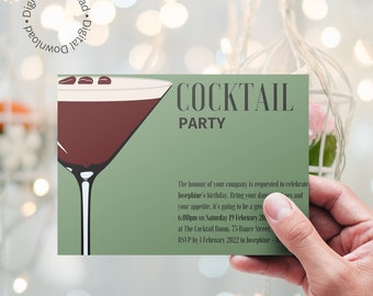 Plantilla de invitación para cóctel Espresso Martini (PDF)