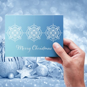 Carte de Noël imprimable de boules de flocon de neige. Carte de voeux de Noël.