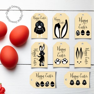Neutral Easter gift tags. Printable swing tags to attach to Easter gifts