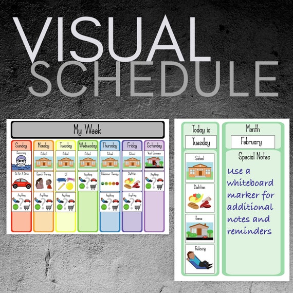 Printable Visual Schedule for Autism and Additional Needs. - Etsy Finland