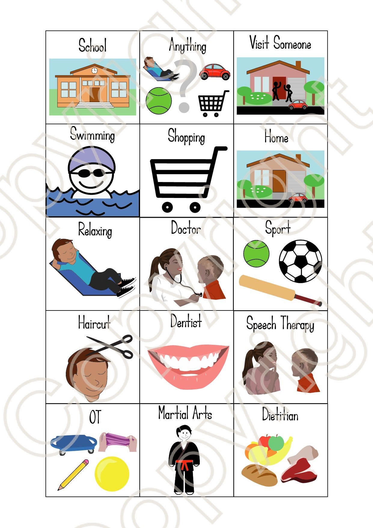 Editable Printable Visual Schedule for Autism and Additional Needs Now