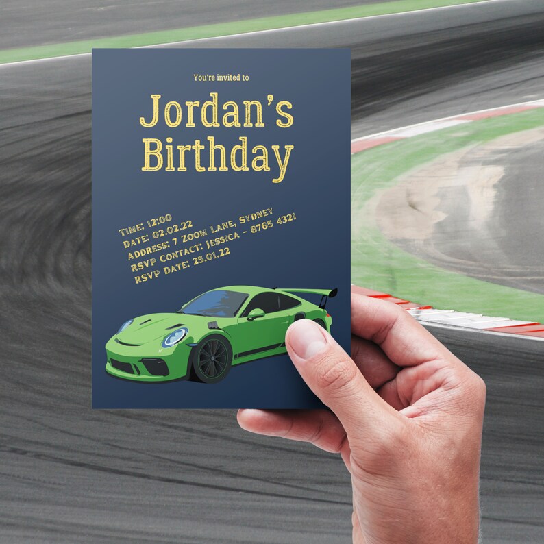 Editable Sports Car Party Invitation. Kids Party. Car Invite. Etsy