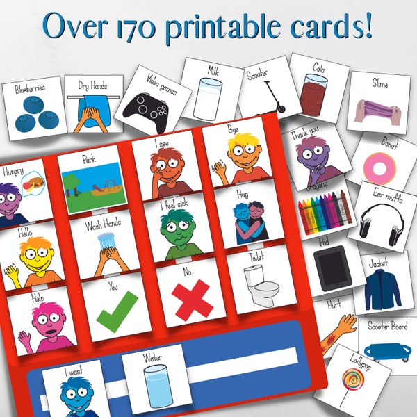 Printable picture cards for communication book for Autism, Additional needs. GDD, speech delay.